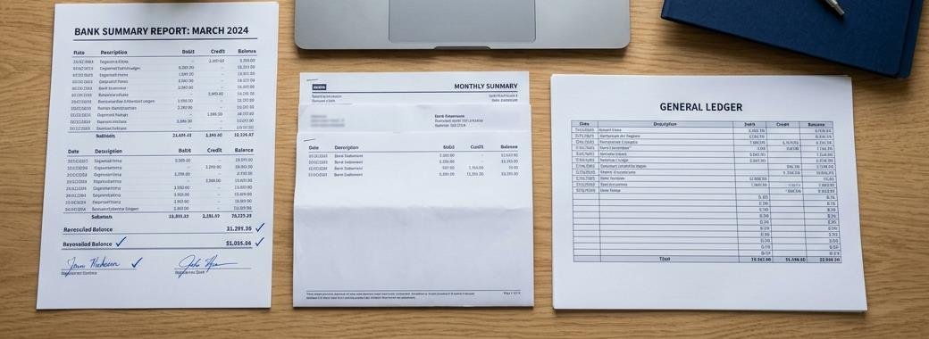 Financial reporting documents and clean statement ledgers